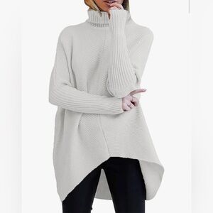 ANRABESS Womens Oversized Turtleneck Batwing Long Sleeve Casual Cozy Baggy E25